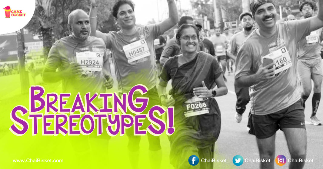 Here's How This 44-Yr Old Woman Is Breaking Stereotypes And Is Running Marathon's In A Saree!