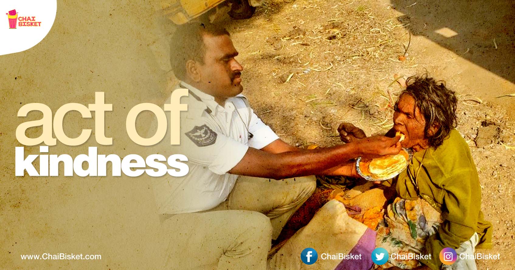 Hyderabad Traffic Cop Feeds A Homeless Lady; His Act Of Kindness Is Winning Hearts Everywhere!
