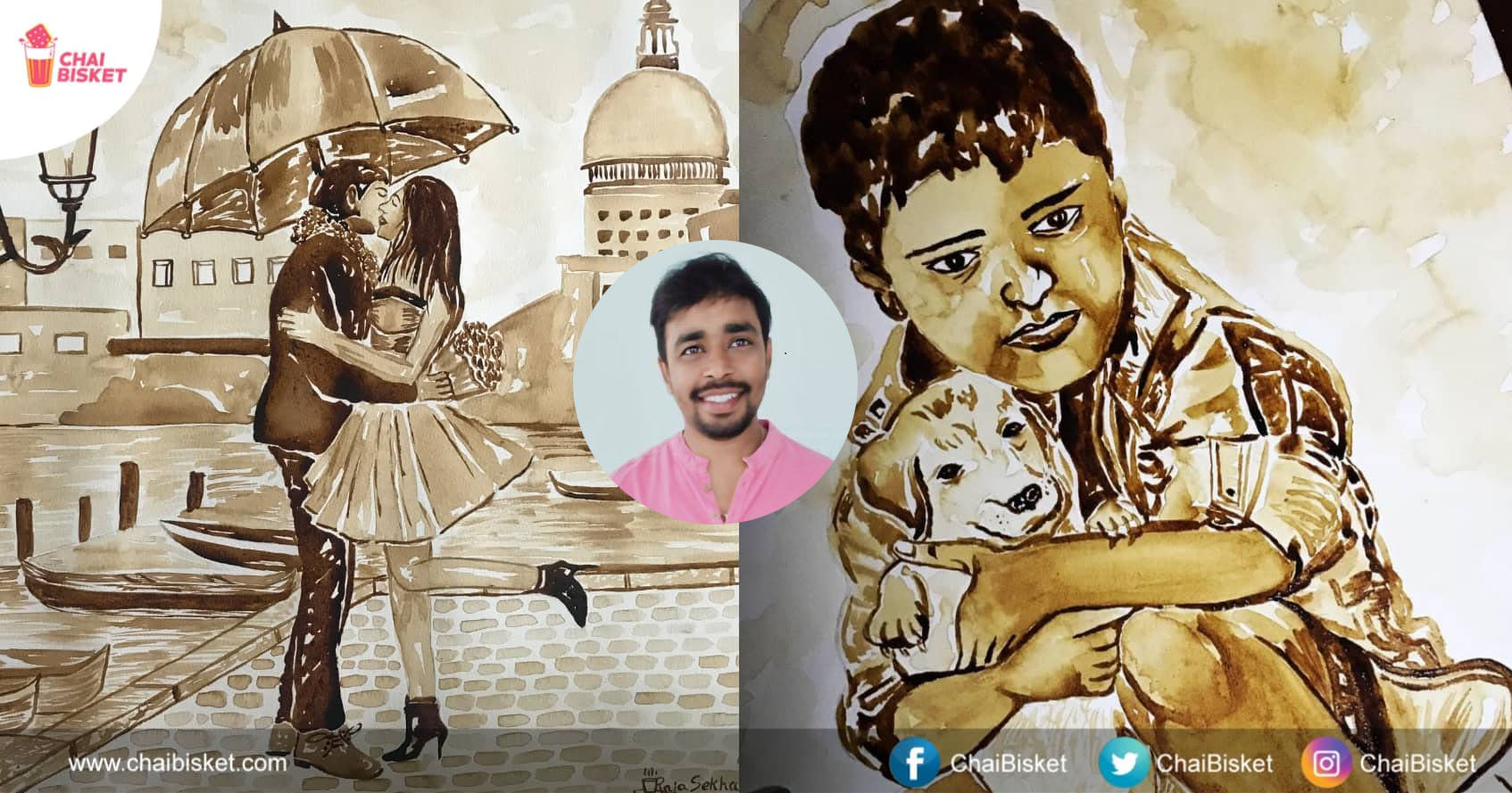 Coffee Art : Meet Raja Sekhar, A Hyderabadi Artist Who Uses Only Coffe