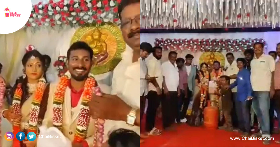 Whatte Wow Gift: This Couple Got Petrol, Gas Cylinder & Onions As Gift In Their Wedding